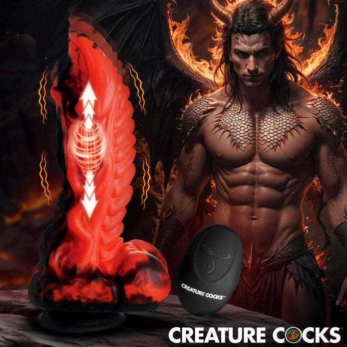 Dragon Thrust Thrusting & Vibrating Silicone Dildo XR Brands Dragon Thrust Thrusting & Vibrating Silicone Dildo XR Brands