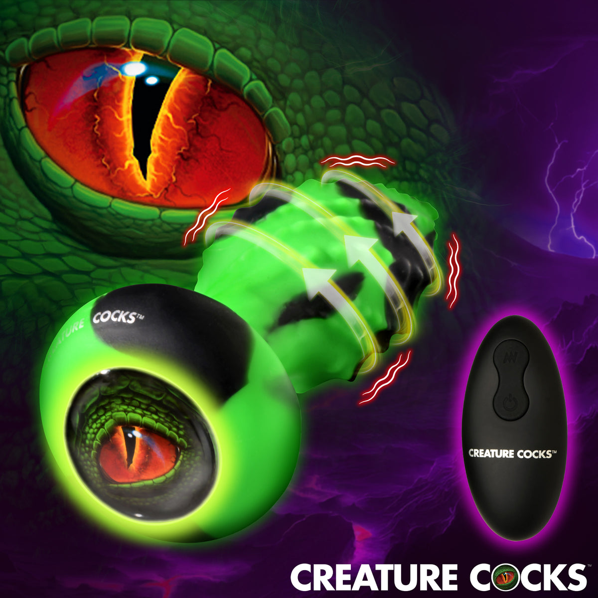 Eye of the Spawn Vibrating & Squirming Silicone Butt Plug XR Brands Eye of the Spawn Vibrating & Squirming Silicone Butt Plug XR Brands
