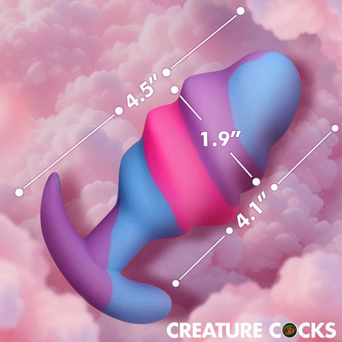 Unicorn Swirl Silicone Butt Plug - Large XR Brands Unicorn Swirl Silicone Butt Plug - Large XR Brands