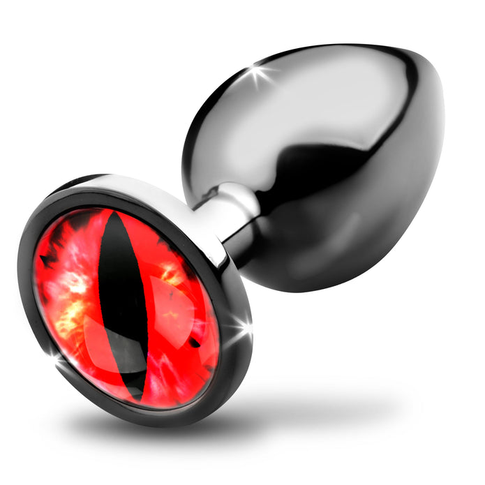 Sinister Eye Red Eye Metal Butt Plug - Large XR Brands Sinister Eye Red Eye Metal Butt Plug - Large XR Brands