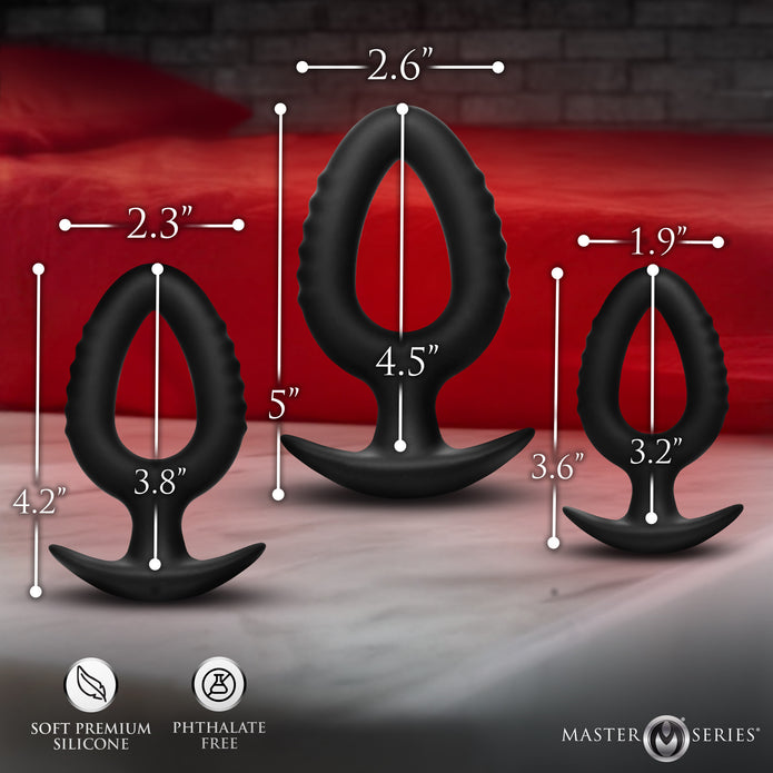 Pop Plugs 3 Piece Hollow Silicone Anal Trainer Set XR Brands pop-plugs-3-piece-hollow-silicone-anal-trainer-set-xr-brands