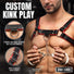 Leather English Bull Dog Harness Black/Red