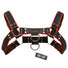 Leather English Bull Dog Harness Black/Red