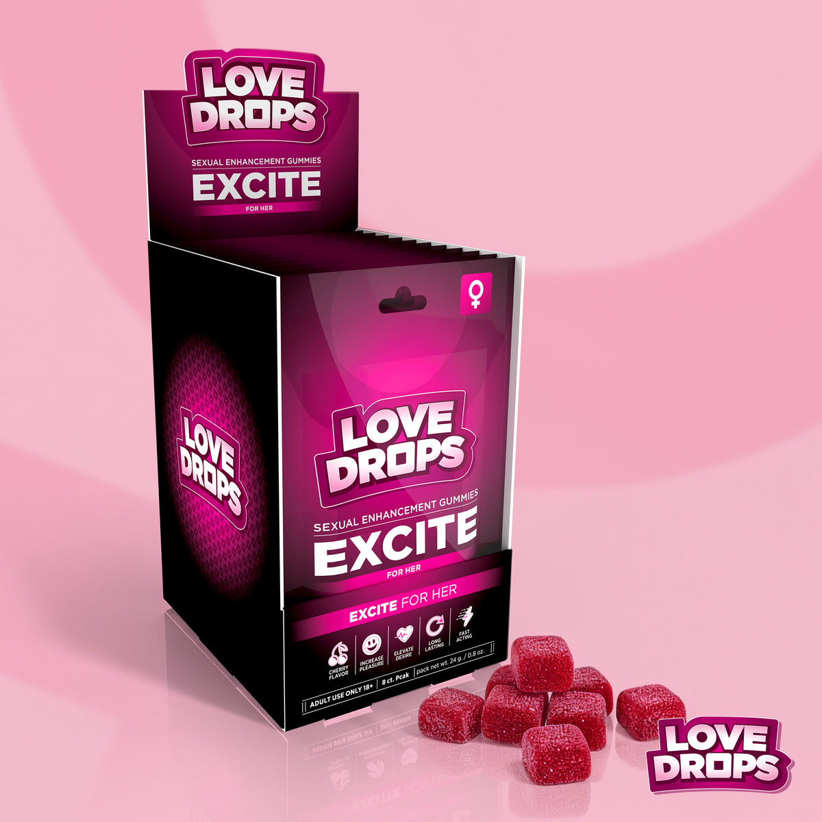 Sexual Enhancement Gummies for Her - Excite POP Display 12ct