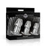Dicked Clear Hollow Anal Plug 3pc Set