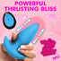 Thrusting & Vibrating Silicone Butt Plug - Blue