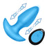 Thrusting & Vibrating Silicone Butt Plug - Blue
