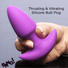 Thrusting & Vibrating Silicone Butt Plug - Purple