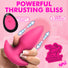 Thrusting & Vibrating Silicone Butt Plug - Pink