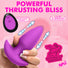 Thrusting & Vibrating Silicone Butt Plug - Purple