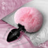 Fluffy Bunny Tail Silicone Plug - Pink