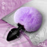 Fluffy Bunny Tail Silicone Plug - Purple