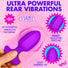 Ribbed Vibrating Silicone Butt Plug - Purple