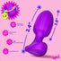 Ribbed Vibrating Silicone Butt Plug - Purple