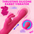 Thrusting Silicone Rabbit Vibrator - Pink