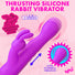 Thrusting Silicone Rabbit Vibrator - Purple