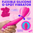 Flexible Silicone G-Spot Vibrator - Pink