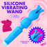 Silicone Vibrating Wand & Teaser Attachment - Blue