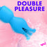 Silicone Vibrating Wand & Teaser Attachment - Blue