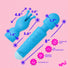 Silicone Vibrating Wand & Teaser Attachment - Blue