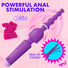 Silicone Vibrating Wand & Anal Beads Attachment - Purple