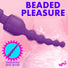 Silicone Vibrating Wand & Anal Beads Attachment - Purple