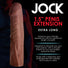 Manicotto per l'estensione del pene JOCK extra lungo da 1,5" - scuro