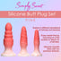 3 Piece Silicone Butt Plug Set - Pink