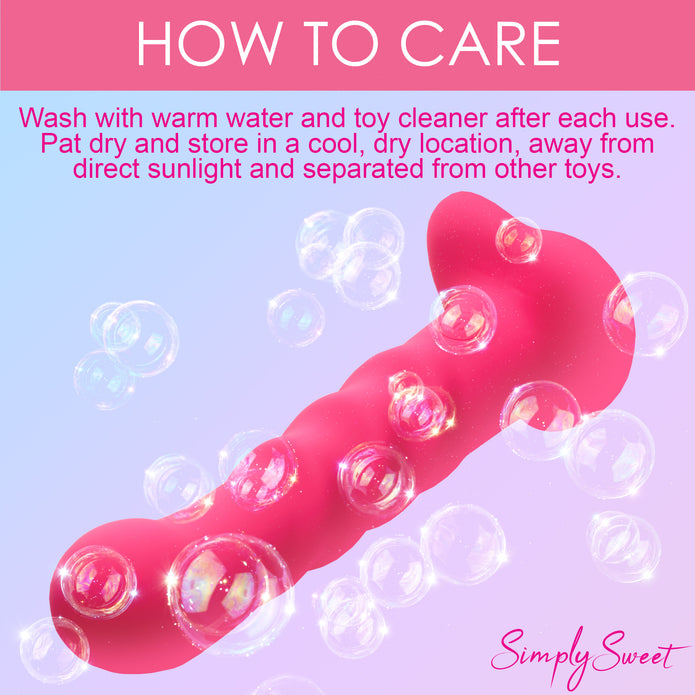 Simply Sweet 21X Vibrating Ribbed Silicone Dildo w/ Remote XR Brands Simply Sweet 21X Vibrating Ribbed Silicone Dildo w/ Remote XR Brands