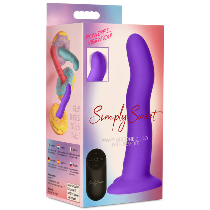 Simply Sweet 21X Vibrating Wavy Silicone Dildo w/ Remote XR Brands Simply Sweet 21X Vibrating Wavy Silicone Dildo w/ Remote XR Brands