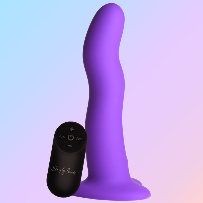 Simply Sweet 21X Vibrating Wavy Silicone Dildo w/ Remote XR Brands Simply Sweet 21X Vibrating Wavy Silicone Dildo w/ Remote XR Brands