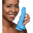 7" Silicone Dildo with Balls - Berry