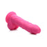 7" Silicone Dildo with Balls - Cherry