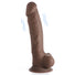 Fleshstixxx 8" Vibrating Dildo w-Balls - Brown
