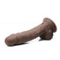 Fleshstixxx 8" Vibrating Dildo w-Balls - Brown