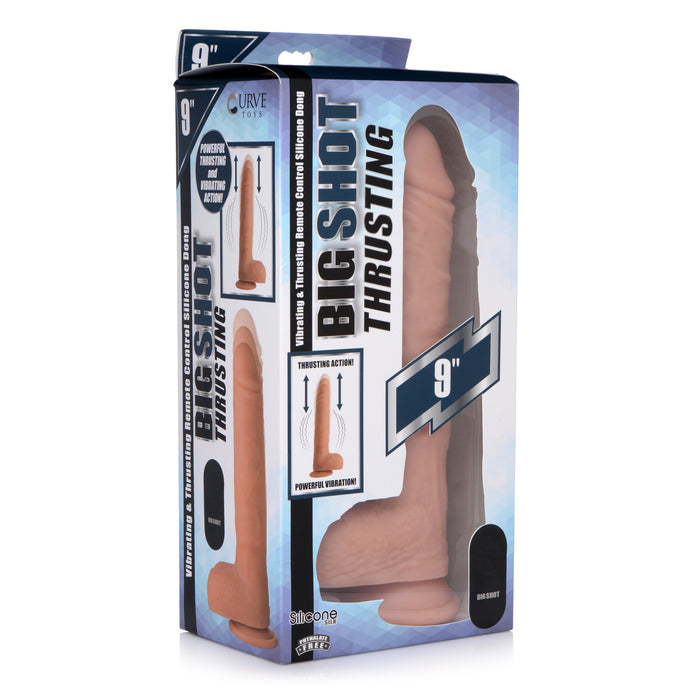 Big Shot Vibe & Thrust Remote Control Silicone Dildo - 9 Inch XR Brands Big Shot Vibe & Thrust Remote Control Silicone Dildo - 9 Inch XR Brands