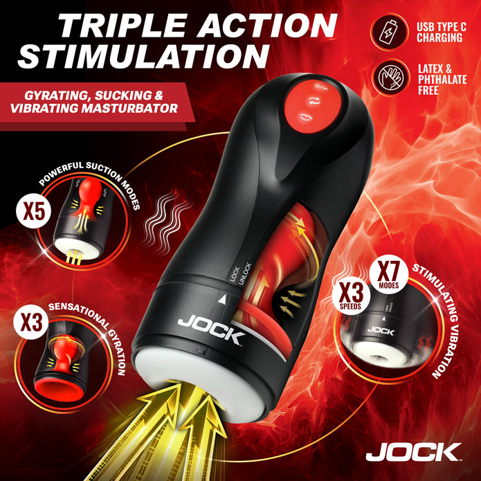 Gyroblast Gyrating, Sucking, & Vibrating Masturbator XR Brands Gyroblast Gyrating, Sucking, & Vibrating Masturbator XR Brands
