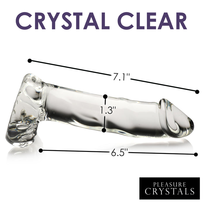 Pleasure Crystals 7.1" Glass Dildo w/ Balls