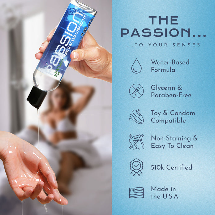 Passion Natural Water-Based Lubricant - 8 oz XR Brands Passion Natural Water-Based Lubricant - 8 oz XR Brands