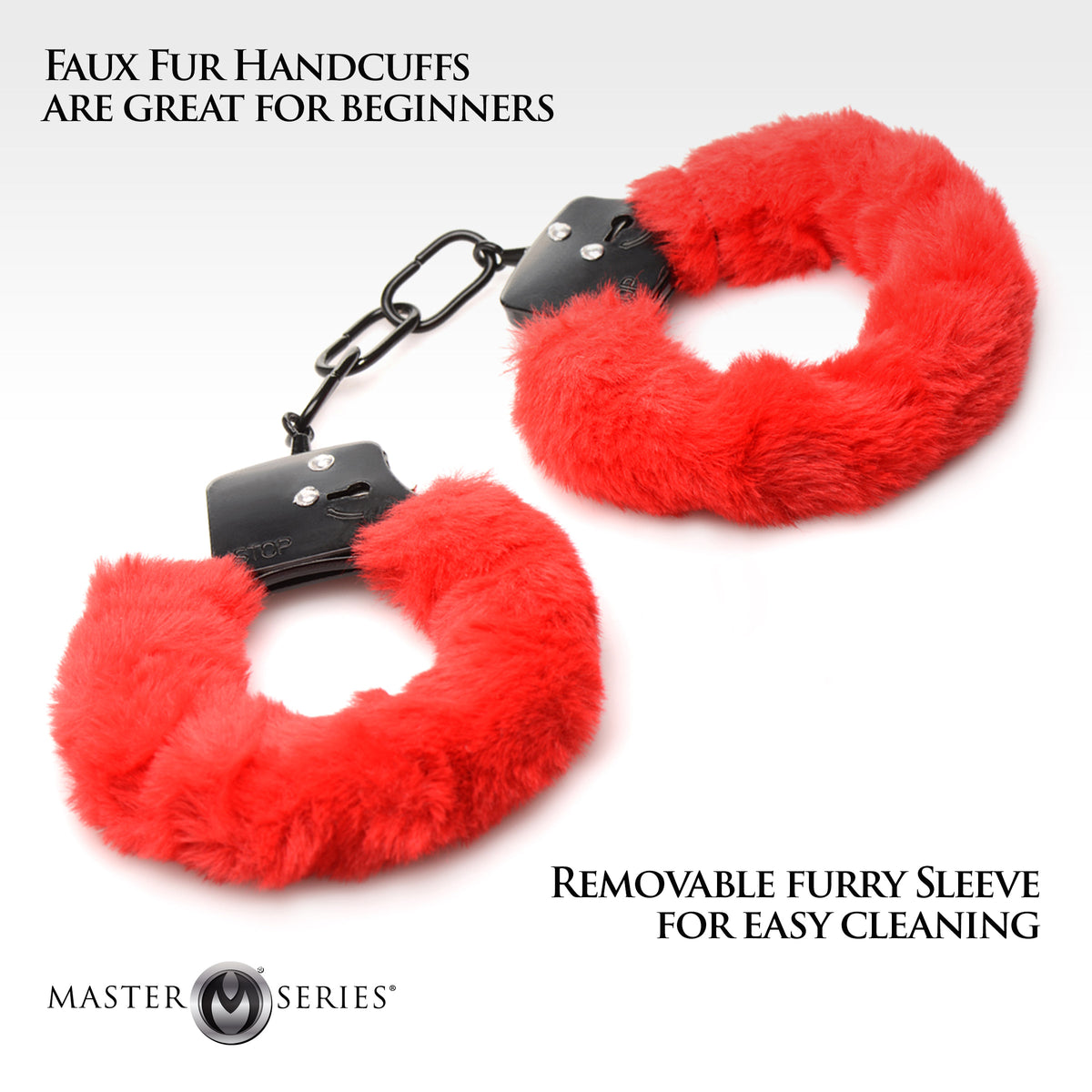 Cuffed in Fur Furry Handcuffs - Red
