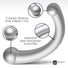 10X Vibra-Crescent Vibrating Silicone Dual Ended Dildo - Silver