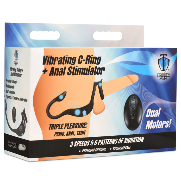 Vibrating C-Ring + Anal Stimulator XR Brands Vibrating C-Ring + Anal Stimulator XR Brands