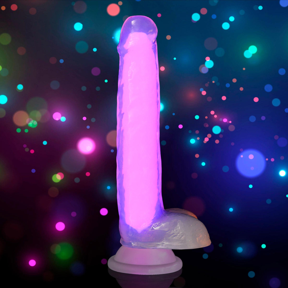 Lollicock 7" Glow-in-the-Dark Silicone Dildo w/ Balls - Pink