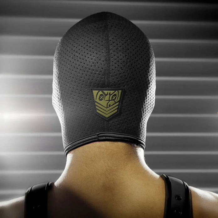 Fort Troff Black Ops perforated bondage hood, shop neoprene hoods online, view 2