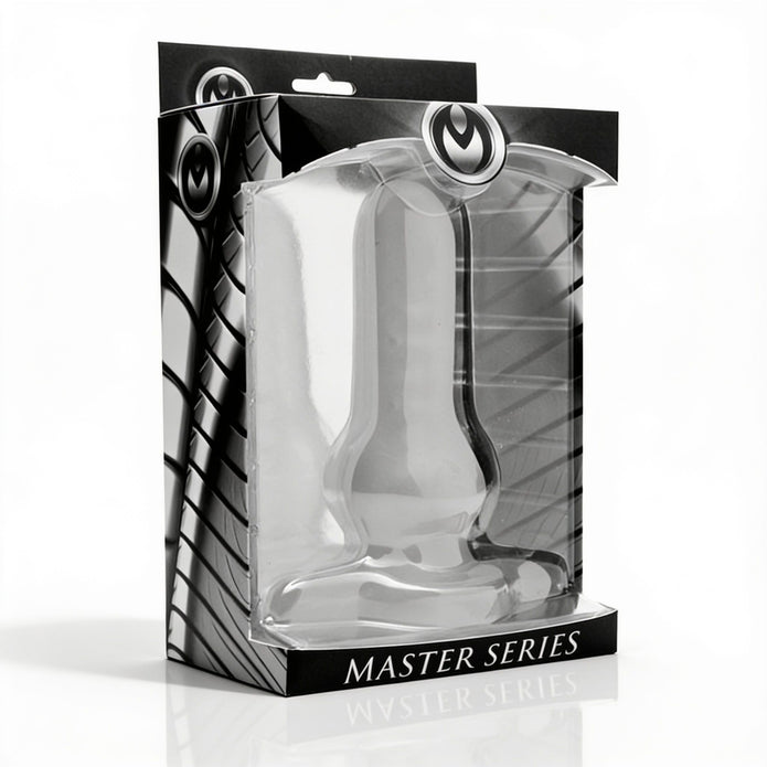 Retail packaging for the Inception Multi-Functional Sex Sleeve featuring a clear display window and Master Series branded presentation.