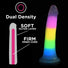 7 Inch Glow-in-the-Dark Rainbow Silicone Dildo