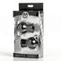Retail packaging for a set of black vibrating nipple suckers with chrome bullet vibrators displayed inside a clear-front box.