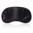 Black satin blindfold with a smooth, silky exterior designed to provide comfortable light blocking during sensory experiences, relaxation, or sleep