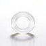 Front-facing view of the Super Stretch Universal Cock Ring featuring a clear translucent finish and smooth rounded profile for comfortable wear.