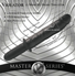 Product specification graphic for the Violator 13 Mode XL Dildo Thruster detailing overall length, insertable length, widest diameter, vibration settings, and body-safe material information.